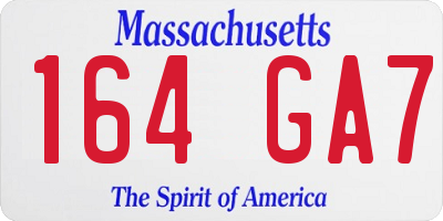 MA license plate 164GA7