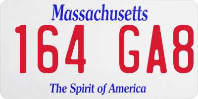 MA license plate 164GA8