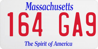 MA license plate 164GA9