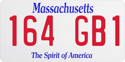 MA license plate 164GB1
