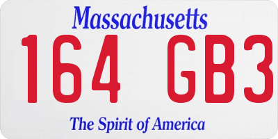 MA license plate 164GB3
