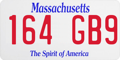 MA license plate 164GB9