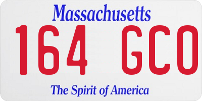MA license plate 164GC0
