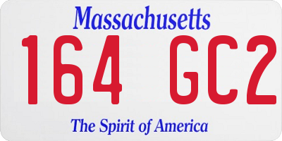 MA license plate 164GC2