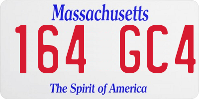 MA license plate 164GC4