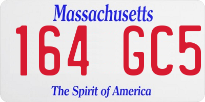 MA license plate 164GC5
