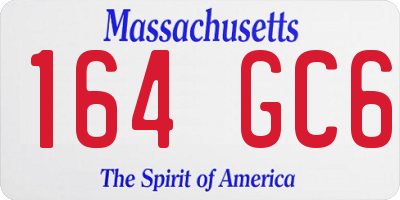 MA license plate 164GC6