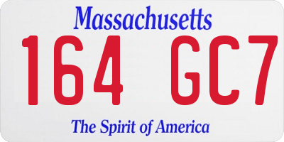 MA license plate 164GC7