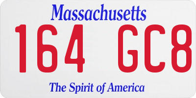 MA license plate 164GC8