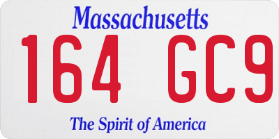 MA license plate 164GC9