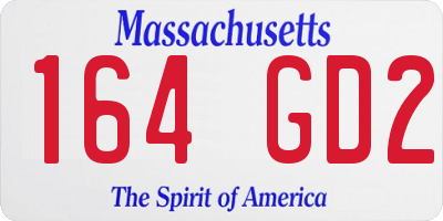 MA license plate 164GD2