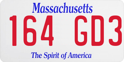 MA license plate 164GD3