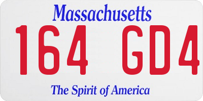 MA license plate 164GD4