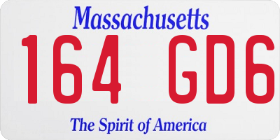 MA license plate 164GD6