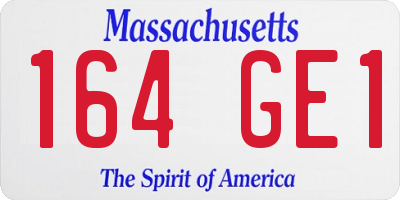 MA license plate 164GE1