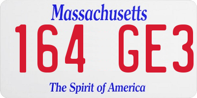 MA license plate 164GE3