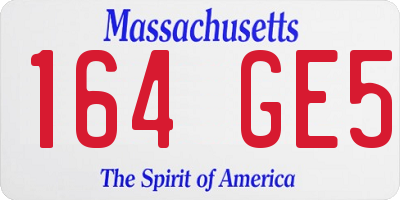 MA license plate 164GE5
