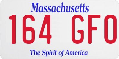 MA license plate 164GF0
