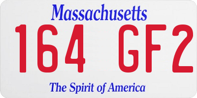MA license plate 164GF2