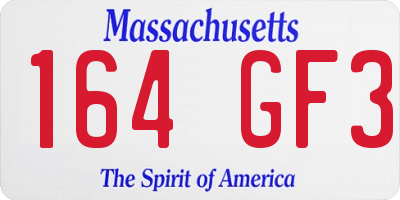 MA license plate 164GF3