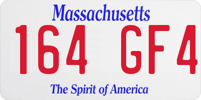 MA license plate 164GF4