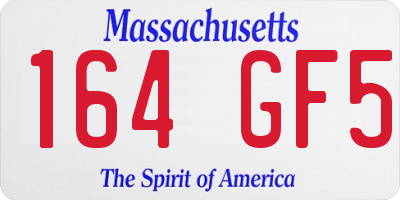 MA license plate 164GF5