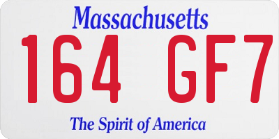 MA license plate 164GF7
