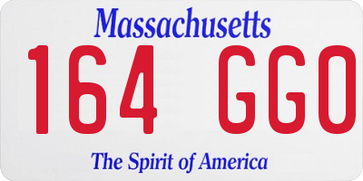 MA license plate 164GG0