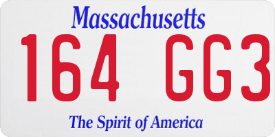 MA license plate 164GG3