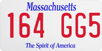 MA license plate 164GG5