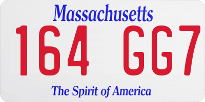 MA license plate 164GG7