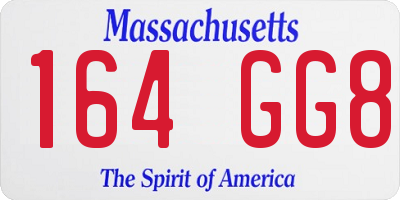 MA license plate 164GG8