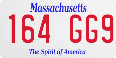MA license plate 164GG9