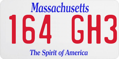 MA license plate 164GH3