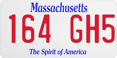 MA license plate 164GH5