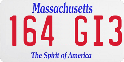MA license plate 164GI3