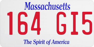 MA license plate 164GI5