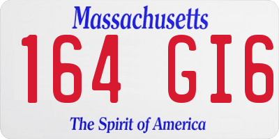 MA license plate 164GI6