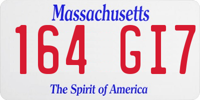 MA license plate 164GI7