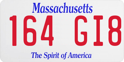 MA license plate 164GI8