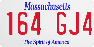 MA license plate 164GJ4