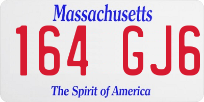 MA license plate 164GJ6