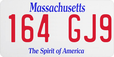 MA license plate 164GJ9