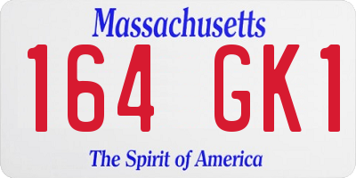 MA license plate 164GK1