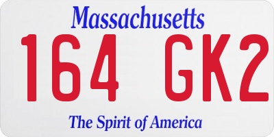 MA license plate 164GK2