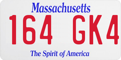 MA license plate 164GK4