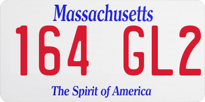 MA license plate 164GL2