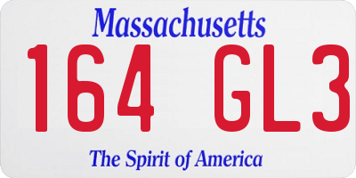 MA license plate 164GL3