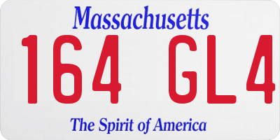 MA license plate 164GL4