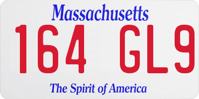 MA license plate 164GL9